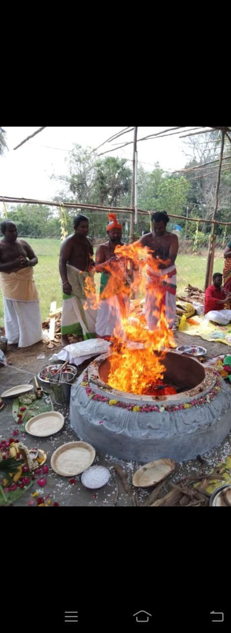 Fire ritual performed in the open air